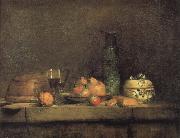 With olive jars and other glass pears still life Jean Baptiste Simeon Chardin